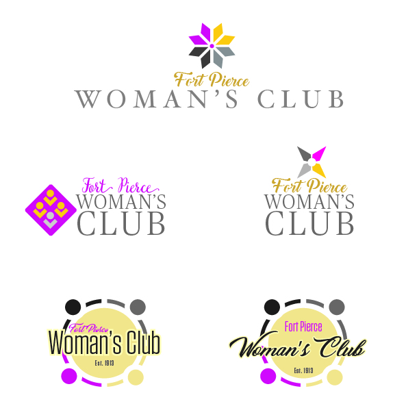 woman club initial logo ideas